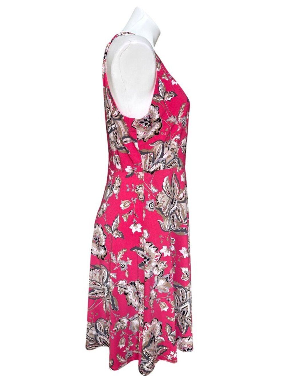 Tommy Hilfiger Women's Floral Fuchsia Pink Sleeveless Fit & Flare Dress Size 10 - Picture 4 of 9